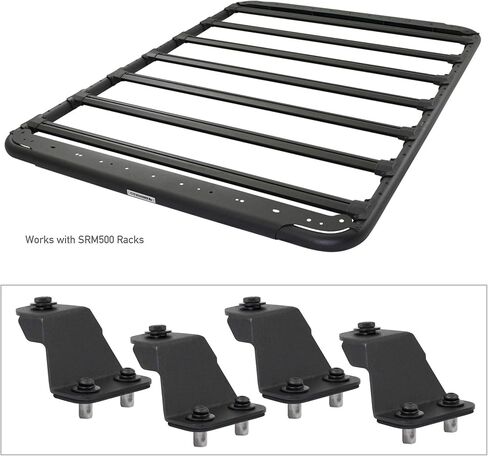 Go Rhino SRM Mounting Kit - 4 Fixed Mounts | Mild Steel, Textured Black | 5910001T | Fits Go Rhino SRM300, SRM400, SRM500, & SRM600 Roof Racks in Saudi Arabia