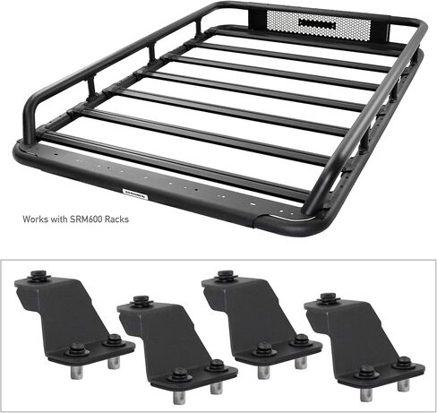 Go Rhino SRM Mounting Kit - 4 Fixed Mounts | Mild Steel, Textured Black | 5910001T | Fits Go Rhino SRM300, SRM400, SRM500, & SRM600 Roof Racks in Saudi Arabia