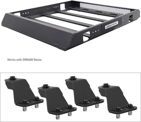 Go Rhino SRM Mounting Kit - 4 Fixed Mounts | Mild Steel, Textured Black | 5910001T | Fits Go Rhino SRM300, SRM400, SRM500, & SRM600 Roof Racks in Saudi Arabia