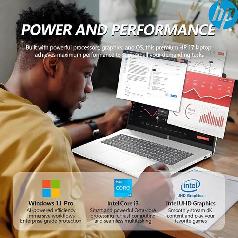 HP 2025 17 بوصة كمبيوتر محمول شاشة تعمل باللمس ، 17.3 شاشة HD+ تعمل باللمس ، Intel Core I3 (8 cores) ، 32 جيجابايت من ذاكرة الوصول العشوائي 1TB SSD+ 128GB UFS ، Windows 11 Pro Lifetime Office ، Pad Pad Comp in Saudi Arabia
