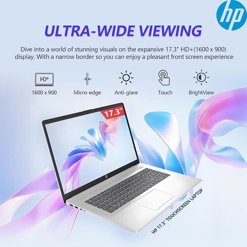 HP 2025 17 بوصة كمبيوتر محمول شاشة تعمل باللمس ، 17.3 شاشة HD+ تعمل باللمس ، Intel Core I3 (8 cores) ، 32 جيجابايت من ذاكرة الوصول العشوائي 1TB SSD+ 128GB UFS ، Windows 11 Pro Lifetime Office ، Pad Pad Comp in Saudi Arabia