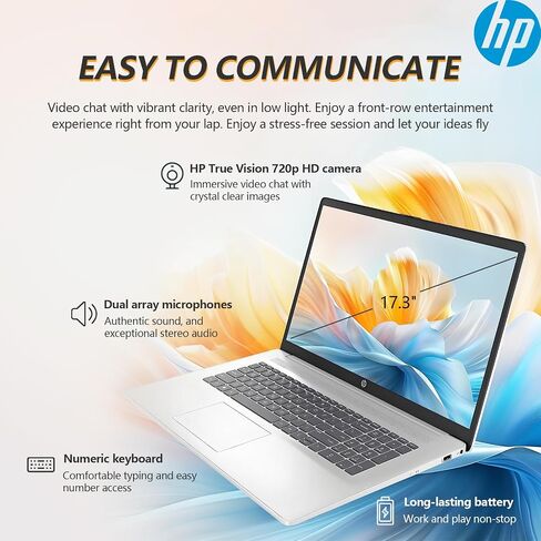 HP 2025 17 بوصة كمبيوتر محمول شاشة تعمل باللمس ، 17.3 شاشة HD+ تعمل باللمس ، Intel Core I3 (8 cores) ، 32 جيجابايت من ذاكرة الوصول العشوائي 1TB SSD+ 128GB UFS ، Windows 11 Pro Lifetime Office ، Pad Pad Comp in Saudi Arabia