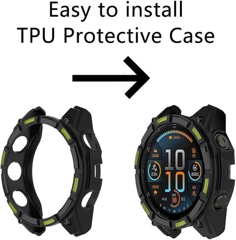 حامي شاشة المشاهدة +غطاء حالة الساعة لـ Garmin Enduro 3 ، [3-PCS] فيلم زجاجي مزخرف ومصد TPU الناعم ، مضاد للخلع ، خالي من الفقاعات ، حماية صافية ، صدمة ، صدمة (أحمر أسود) in Saudi Arabia