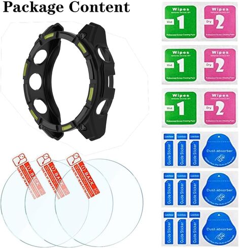حامي شاشة المشاهدة +غطاء حالة الساعة لـ Garmin Enduro 3 ، [3-PCS] فيلم زجاجي مزخرف ومصد TPU الناعم ، مضاد للخلع ، خالي من الفقاعات ، حماية صافية ، صدمة ، صدمة (أحمر أسود) in Saudi Arabia