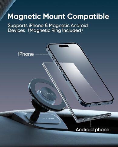Magnetic Tesla Phone Mount & Holder for Model Y 2025 (Juniper), Slideable Air Vent Mount with Protection Silicone Pads, Magnetic Compatible, Secure Grip, No Damage Installation in Kuwait