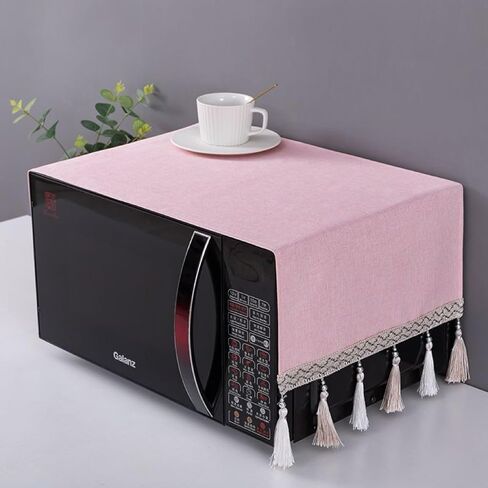 Microwave Oven Top Cover Dustproof Machine Protector Decorative Kitchen Appliance Cover - Grey Small Flower in Kuwait