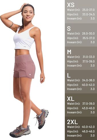 MIER Women's 2 in 1 Running Shorts Athletic High Waisted Workout Tennis Gym Shorts with Liner Zipper Pocket 3" in Kuwait