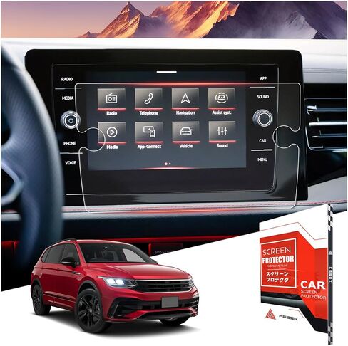 لعام 2025 ~ 2026 VW/Volkswagen Tiguan (S/SE/SE R -Line Black) 12.9 بوصة حامي شاشة لامعة - [أكثر وضوحًا وسلسًا] - MIL -PRADE 9H+ GLASS FERDED - شاشة تعمل باللمس *1 in Saudi Arabia