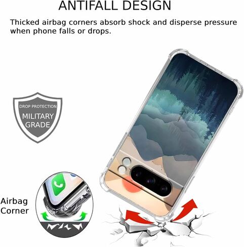 Sunset Nature Landscape Wilderness Night Art Painting ، Cover Cover Cover Full Trendy Soft TPU لـ Google Pixel 8 Pro Clear in Kuwait