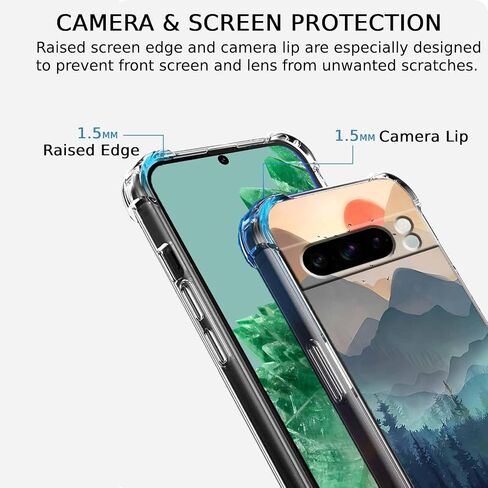 Sunset Nature Landscape Wilderness Night Art Painting ، Cover Cover Cover Full Trendy Soft TPU لـ Google Pixel 8 Pro Clear in Kuwait