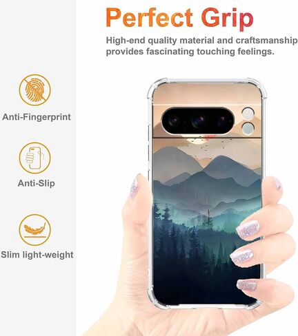 Sunset Nature Landscape Wilderness Night Art Painting ، Cover Cover Cover Full Trendy Soft TPU لـ Google Pixel 8 Pro Clear in Kuwait