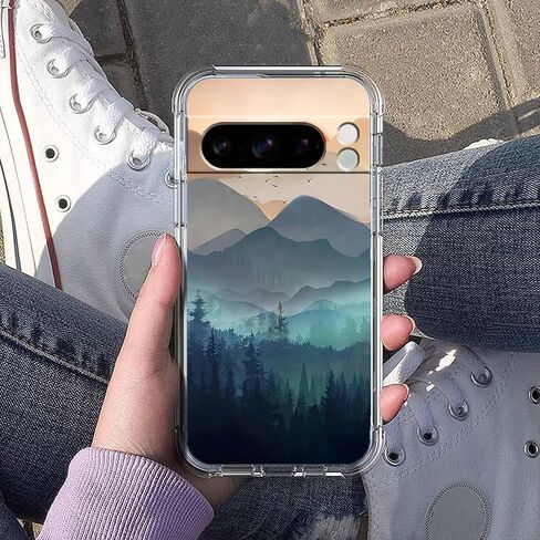 Sunset Nature Landscape Wilderness Night Art Painting ، Cover Cover Cover Full Trendy Soft TPU لـ Google Pixel 8 Pro Clear in Kuwait