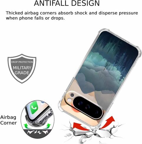 Sunset Nature Landscape Wilderness Night Art Painting ، Cover Cover Cover Full Trendy Soft TPU لـ Google Pixel 8 Pro Clear in Kuwait