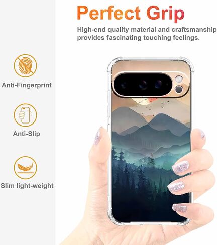 Sunset Nature Landscape Wilderness Night Art Painting ، Cover Cover Cover Full Trendy Soft TPU لـ Google Pixel 8 Pro Clear in Kuwait