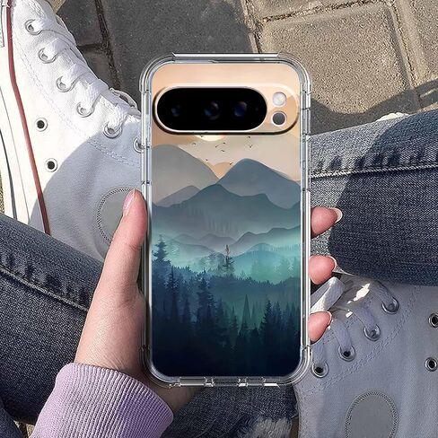 Sunset Nature Landscape Wilderness Night Art Painting ، Cover Cover Cover Full Trendy Soft TPU لـ Google Pixel 8 Pro Clear in Kuwait