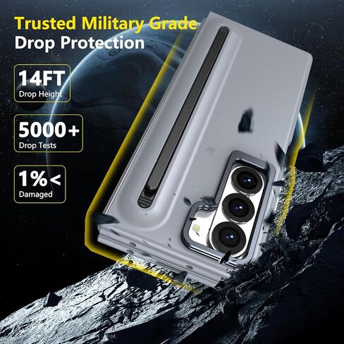 بالنسبة إلى Samsung Galaxy Z Fold 5 Case with S Pen Holder & Stylus ، [Camera Frame Stand] علبة هاتف Pen Slot مع حامي الشاشة غير Matte Pc Costen in Kuwait