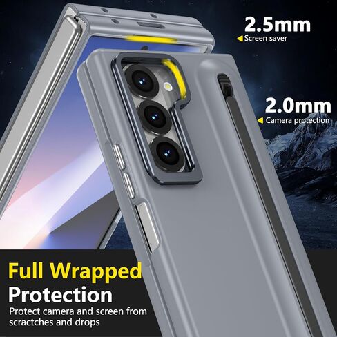 بالنسبة إلى Samsung Galaxy Z Fold 5 Case with S Pen Holder & Stylus ، [Camera Frame Stand] علبة هاتف Pen Slot مع حامي الشاشة غير Matte Pc Costen in Kuwait