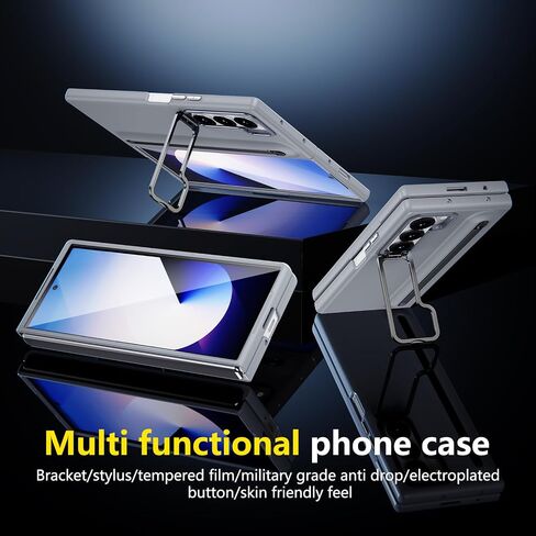 بالنسبة إلى Samsung Galaxy Z Fold 5 Case with S Pen Holder & Stylus ، [Camera Frame Stand] علبة هاتف Pen Slot مع حامي الشاشة غير Matte Pc Costen in Kuwait