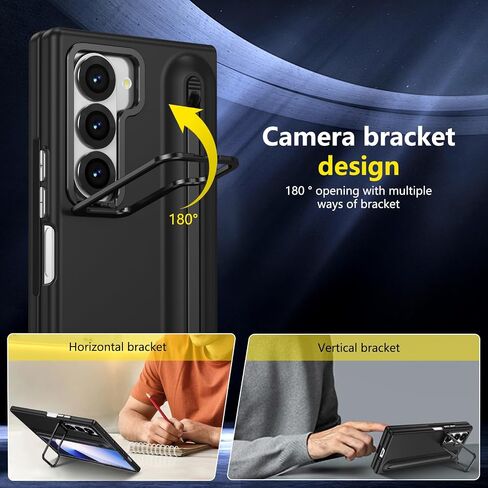 بالنسبة إلى Samsung Galaxy Z Fold 5 Case with S Pen Holder & Stylus ، [Camera Frame Stand] علبة هاتف Pen Slot مع حامي الشاشة غير Matte Pc Costen in Kuwait