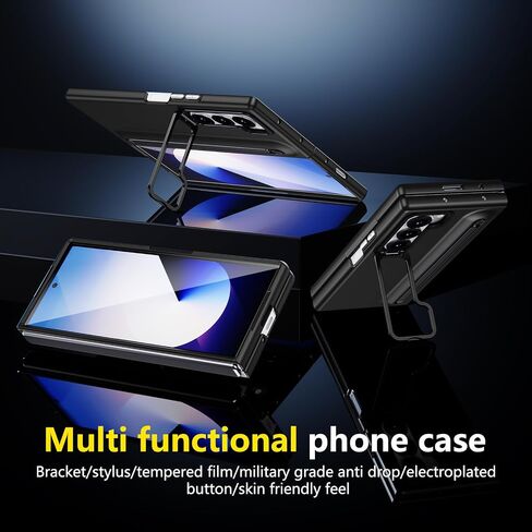 بالنسبة إلى Samsung Galaxy Z Fold 5 Case with S Pen Holder & Stylus ، [Camera Frame Stand] علبة هاتف Pen Slot مع حامي الشاشة غير Matte Pc Costen in Kuwait