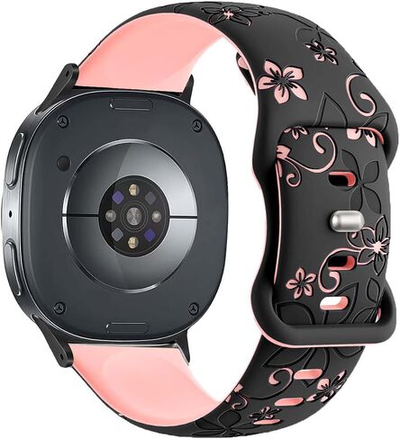 زهرة ثنائية النغمة ، نطاقات محفورة متوافقة مع Galaxy Watch 8 40mm/44mm/Classic 46mm 2025 ، حزام Silicone Sport Galaxy 8 لطيف للرجال للرجال in Kuwait