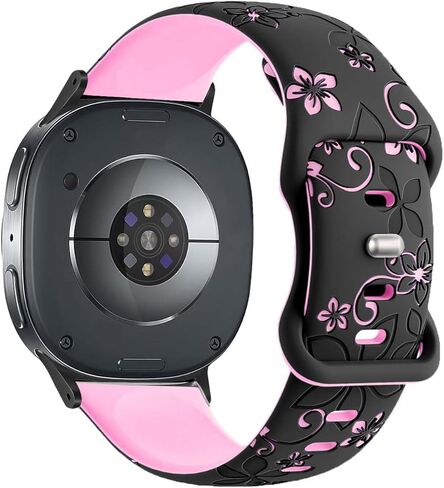 زهرة ثنائية النغمة ، نطاقات محفورة متوافقة مع Galaxy Watch 8 40mm/44mm/Classic 46mm 2025 ، حزام Silicone Sport Galaxy 8 لطيف للرجال للرجال in Kuwait
