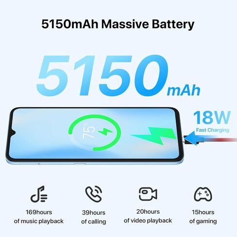 UMIDIGI Cell Phone, F3 8GB+128GB Smartphone Unlocked, 48MP AI Triple Camera, 6.7inch HD Full Screen, 5150mAh Battery,18W Fast Charging, Android 11 Phone Unlock, Type-C,4G Dual SIM, NFC in Kuwait