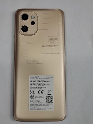 UMIDIGI Cell Phone, F3 8GB+128GB Smartphone Unlocked, 48MP AI Triple Camera, 6.7inch HD Full Screen, 5150mAh Battery,18W Fast Charging, Android 11 Phone Unlock, Type-C,4G Dual SIM, NFC in Kuwait