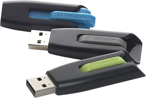 Verbatim 16GB Store 'n' Go V3 USB 3.0 Flash Drive - 3pk - Blue, Green, Gray in Saudi Arabia