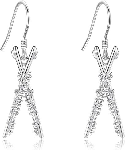 YAFEINI Violin Earrings 925 Sterling Silver Violin and Violin Bow Dangle Drop Earrings Opal Violin Jewelry Music Gifts for Women Girl Violinist in Kuwait