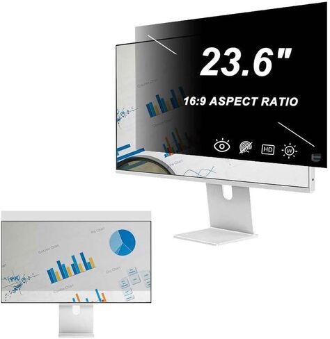 [2 عبوة 23/23.6/23.8 بوصة شاشة خصوصية الكمبيوتر لسطح المكتب ، ومرشح شاشة الوهج المضاد للضوء الأزرق للعين لعرض شاشة عريضة ، وطريقتان للتثبيت ، 23.6 بوصة 16: 9 نسبة العرض إلى الارتفاع in Saudi Arabia