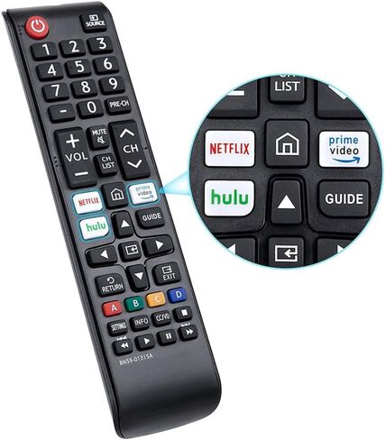 Remote Universal جديد لجميع Samsung TV Remote ، بديل متوافق لجميع تلفزيون Samsung الذكي ، LED ، LCD ، HDTV ، 3D ، سلسلة التلفزيون - لا يوجد أي إعداد - Netflix ، Prime Video ، Hulu Choils Keys in Kuwait