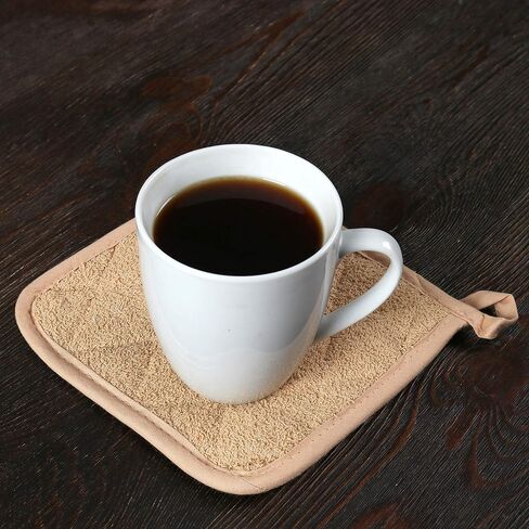 Arkwright Pot Holders for Kitchen - Heat Resistant Square Hot Pads Set of 12, Professional Grade Washable Cotton Coaster for Oven, Cooking and Baking, 7 x 7 in, Tan in Saudi Arabia