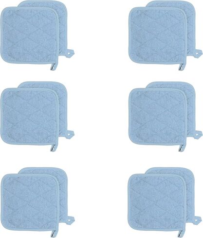 Arkwright Pot Holders for Kitchen - Heat Resistant Square Hot Pads Set of 12, Professional Grade Washable Cotton Coaster for Oven, Cooking and Baking, 7 x 7 in, Tan in Saudi Arabia