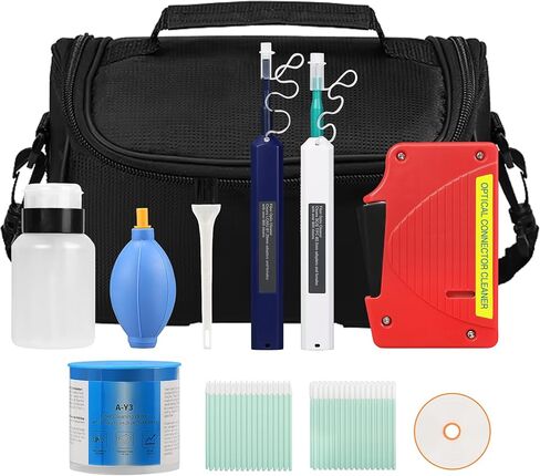 Fiber Optic Cleaning kit with SC 2.5mm Interface/LC1.25mm Interface Fiber Optic Cleaning Pen, Cleaning Box Clean dust-Free Paper,Suitable for SC/FC/ST/LC Plug end Cleaning kit in Kuwait