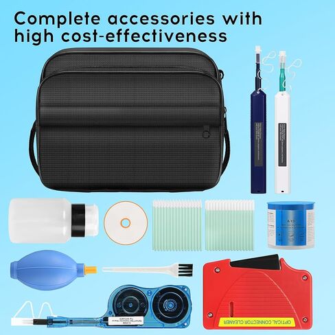 12 in 1 Fiber Optic Cleaning Tool kit Includes a Fiber Optic Cleaning Box for SC/FC/ST/LC interfaces, SC 2.5mm LC 1.25mm MPO/MTP Fiber Optic Cleaning Pen, dust-Free Cleaning Paper Fiber Cleaning Tool in Kuwait