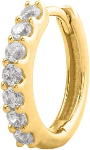 FINEROCK 0.13 Carat 7-Stone Diamond Nose Pin in 14K Gold Valentines Day Gift for her in Saudi Arabia