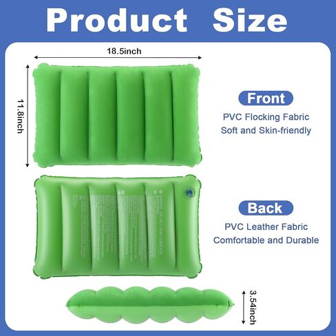 Geelin 14 Pieces Inflatable Camping Pillow 18.5 x 11.8 Inches Portable Compact Flocked Fabric Air Pillow for Travel Hiking Home Office Sleeping Neck Head Lumbar Support, Multicolor in Saudi Arabia