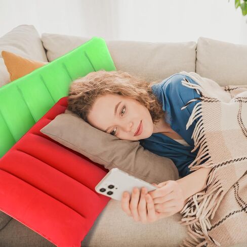 Geelin 14 Pieces Inflatable Camping Pillow 18.5 x 11.8 Inches Portable Compact Flocked Fabric Air Pillow for Travel Hiking Home Office Sleeping Neck Head Lumbar Support, Multicolor in Saudi Arabia