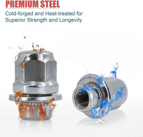 24 Pcs M14x2 Chrome Lug Nuts, 14x2mm Wheel Lug Nuts Compatible with Ford F150 Expedition Lincoln Navigator Most 6 Lug 4 Lug Wheels in Kuwait