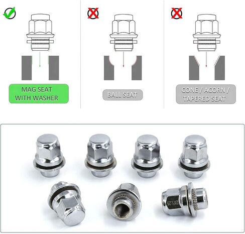 24 Pcs M14x2 Chrome Lug Nuts, 14x2mm Wheel Lug Nuts Compatible with Ford F150 Expedition Lincoln Navigator Most 6 Lug 4 Lug Wheels in Kuwait