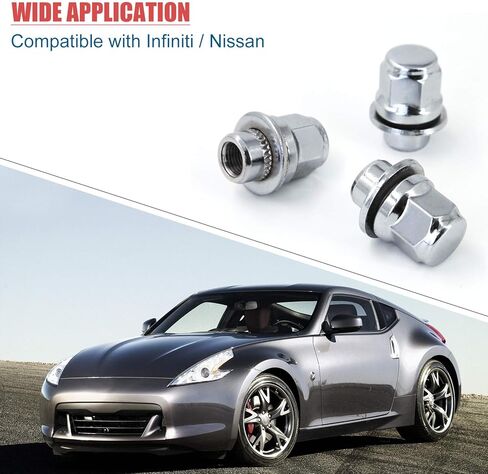 24 Pcs M14x2 Chrome Lug Nuts, 14x2mm Wheel Lug Nuts Compatible with Ford F150 Expedition Lincoln Navigator Most 6 Lug 4 Lug Wheels in Kuwait