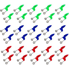 Fishing Rod Alarm Bells – 30-Pack Dual Alert Clips with Lights (Red, Green, Blue) | Clip-On Bite Alarms for Day & Night Fishing, Freshwater & Saltwater Use in Saudi Arabia