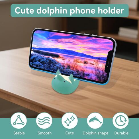 حامل الهاتف الخليوي Cyrank ، حامل هاتف Dolphin اللطيف حامل الهاتف الذكي حامل الهواتف الذكية للمكتب المكتبي ديكور ديكور ملحقات المكتب حلية المكتبية الصغيرة حامل لجميع أقراص الهواتف ، الأخضر in Kuwait