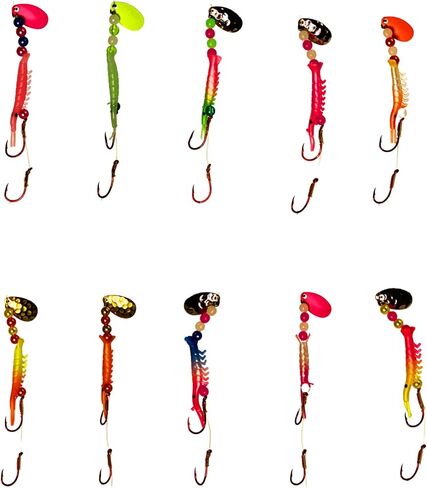 Kokanee Salmon Serrimp & Hoochies Fishing Lures - عبوات متعددة الألوان بما في ذلك Hoochies Micro و Rerimp - بناء بلاستيكي متين مع خطافات أخطبوط حادة - مثالية لـ Kokanee & Trout in Saudi Arabia