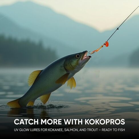 Kokanee Salmon Serrimp & Hoochies Fishing Lures - عبوات متعددة الألوان بما في ذلك Hoochies Micro و Rerimp - بناء بلاستيكي متين مع خطافات أخطبوط حادة - مثالية لـ Kokanee & Trout in Saudi Arabia