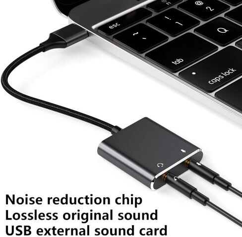 USB إلى 3.5 مم محول صوت ستيريو خارجي ل/كمبيوتر/الكمبيوتر/الكمبيوتر المحمول USB إلى محول سماعة الرأس إلى سماعة الرأس in Saudi Arabia