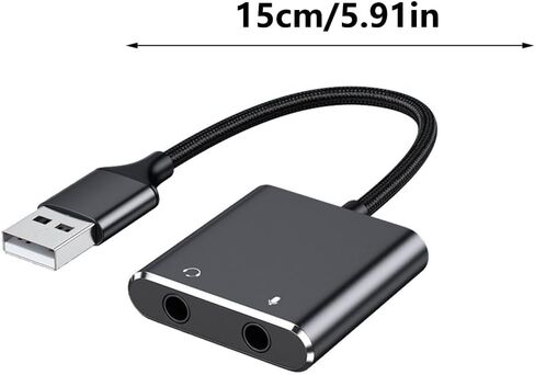 USB إلى 3.5 مم محول صوت ستيريو خارجي ل/كمبيوتر/الكمبيوتر/الكمبيوتر المحمول USB إلى محول سماعة الرأس إلى سماعة الرأس in Saudi Arabia