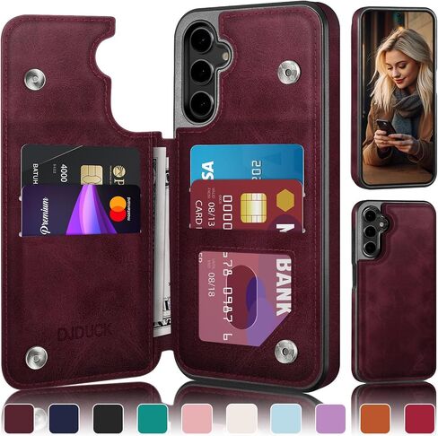 DJDuck مصمم ل Samsung Galaxy S24 Plus Wallet مع حامل البطاقة ، [غطاء المشبك المغناطيسي] in Kuwait