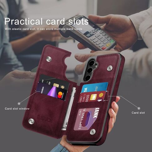 DJDuck مصمم ل Samsung Galaxy S24 Plus Wallet مع حامل البطاقة ، [غطاء المشبك المغناطيسي] in Kuwait
